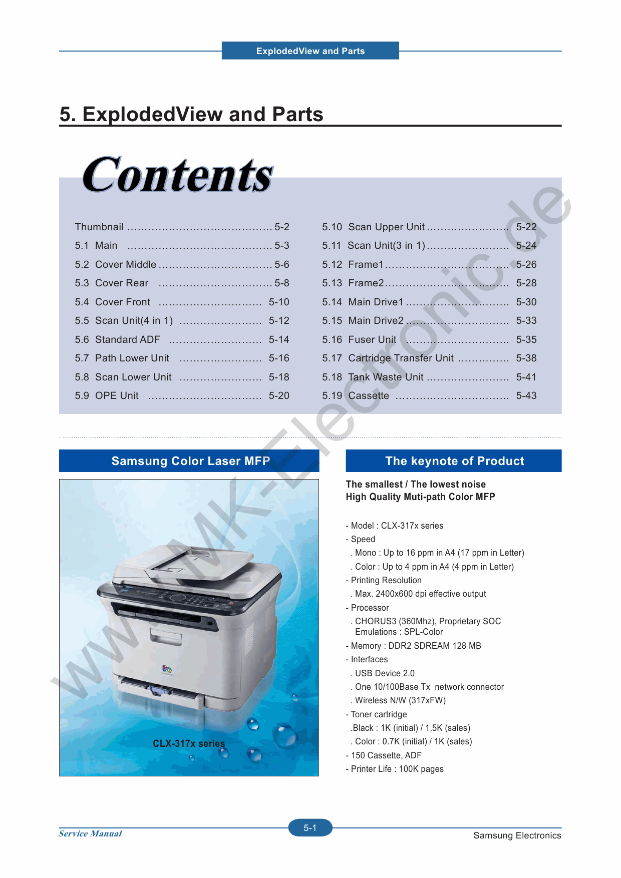 Samsung Digital-Color-Laser-MFP CLX-3170 3175 Parts Manual-1